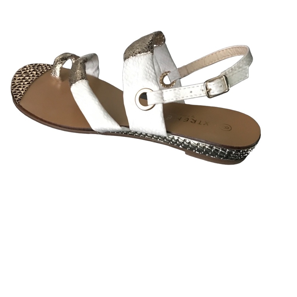 Triple Strap Gold Heel Sandals